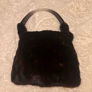 Elegant Brown Faux Fur Women's Bag